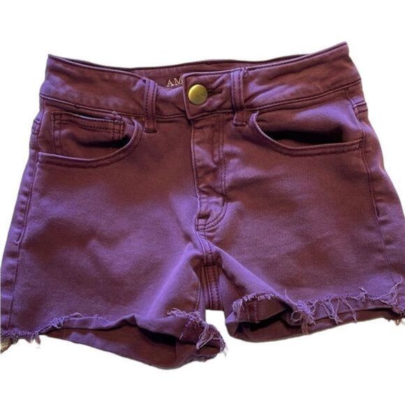 AE AMERICAN EAGLE shorts hi rise shortie 0 - Picture 1 of 5